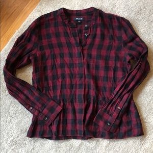 Madewell cropped flannel with cute peplum accent!